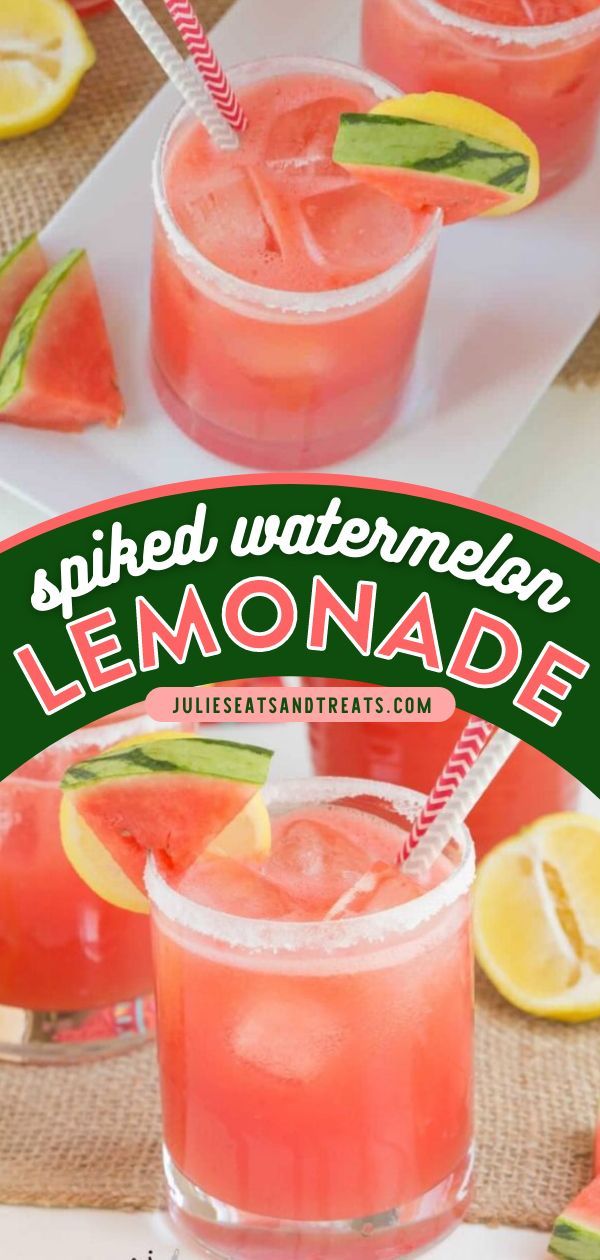 Spiked Watermelon Lemonade, Summer cocktail, alcoholic drinks 99 Watermelon Liquor Drinks, Watermelon And Vodka Drinks, Watermelon Liquor, Lemonade And Vodka, Watermelon Vodka Drinks, Homemade Summer Drinks, Vodka Watermelon, Spiked Watermelon, Refreshing Drinks Alcohol