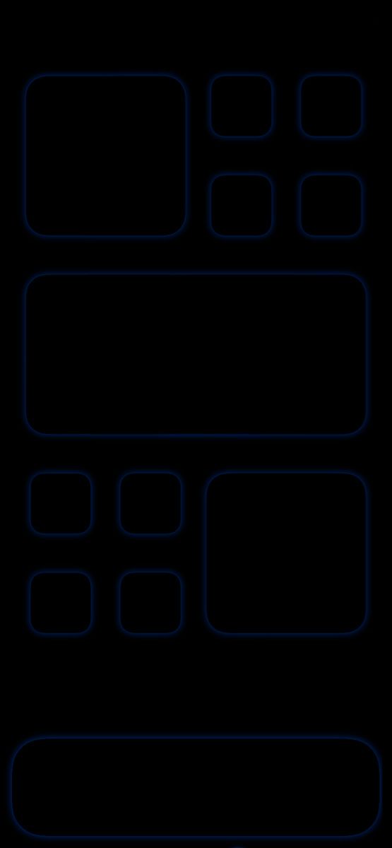 a black background with blue squares and rectangles