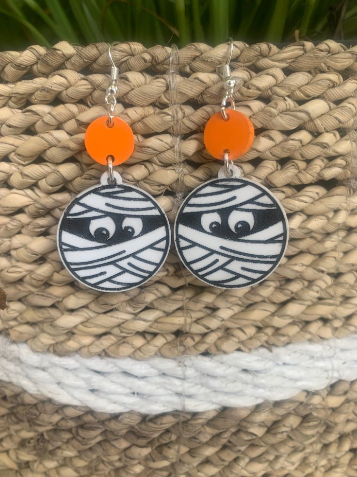 Acrylic dangle earrings with nickel free hardware. Custom Wood Signs, Halloween Earrings, Custom Wood, Diy Kits, Decorative Pieces, Crochet Earrings, Dangle Earrings, Unique Gifts, Halloween