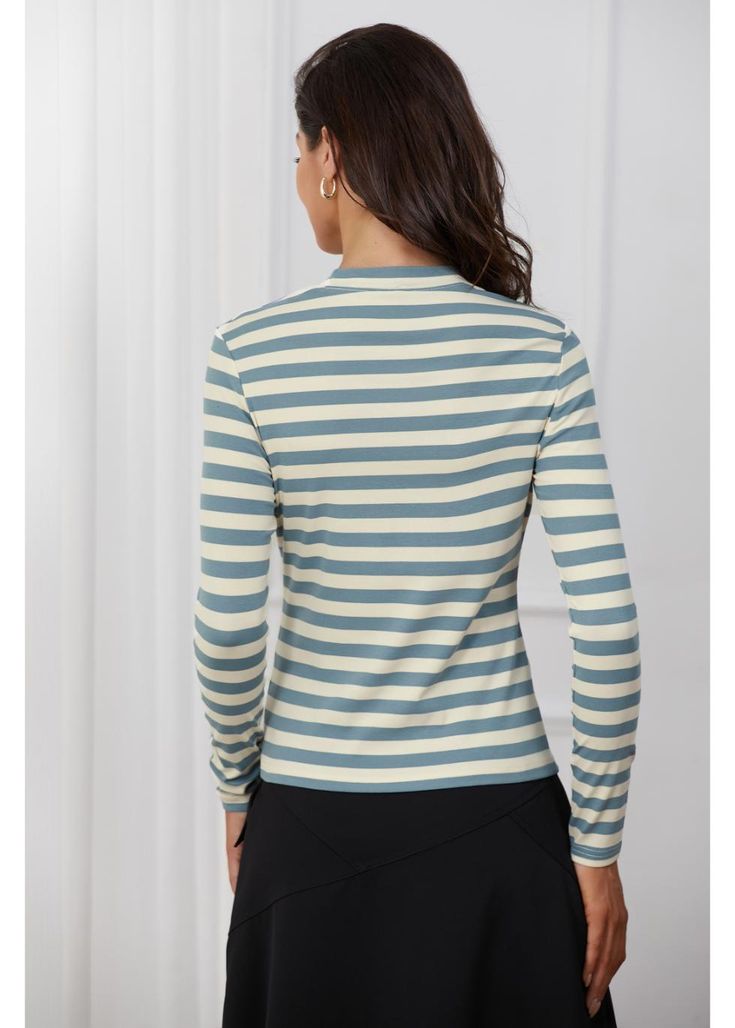 Get ready for any day with our chic Blue and White Striped Long Sleeve Shirt! With its vibrant peach stripes, this shirt will add a colorful twist to any outfit. Perfect for those who love a touch of whimsy in their wardrobe. Care Instructions: For care instructions, please follow our general guidelines: hand wash, line dry, cool iron, avoid bleach, and refrain from tumble drying. Fit Guide: To find your best fit, consult our body measurements guide. Sweater Skirt Outfit, Blue And White Striped Shirt, Nautical Looks, Striped Long Sleeve Shirt, Striped T Shirt, Summer Skirts, Dressy Tops, Dressy Casual, Shirt Sale