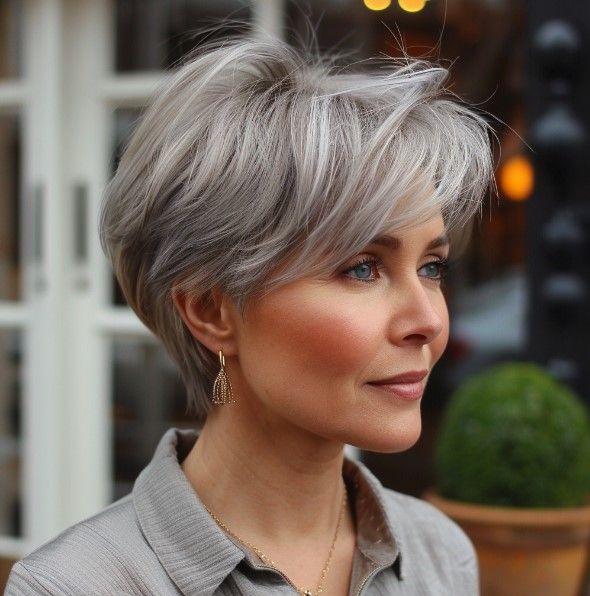 Short Hairstyles For 50+ Women, Short Wolf Haircut, Short Haircuts Ideas, Haircut Gray Hair, Summer Nail Art Designs, Best Hairstyles For Women, Wolf Haircut, Short Silver Hair, Haircuts Ideas