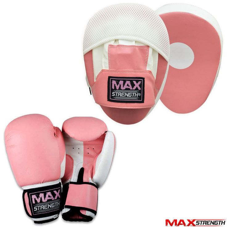 the pink boxing gloves are next to each other