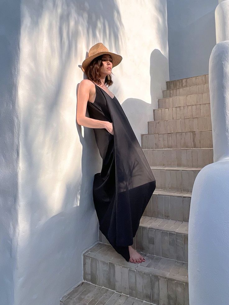 This Bua Linen Maxi dress is crafted from 100% natural linen with an adjustable spaghetti strap neckline and side pockets for a minimalist aesthetic. The maxi length creates a comfortable, breezy look that's perfect for day or night - wear it with casual flats for an easy, laid-back style, or switch to heeled sandals for a sophisticated evening ensemble. Sustainable and Ethically SourcedCoco De Chom is a sustainable fashion brand based in the USA. All our products are ethically sourced and fair Vacation Linen Dress With Adjustable Spaghetti Straps, Linen Dress With Adjustable Spaghetti Straps For Vacation, Casual Linen Dress With Spaghetti Straps For Vacation, Summer Vacation Linen Dress With Adjustable Straps, Chic Solid Color Slip Dress For The Beach, Chic Vacation Maxi Dress With Pockets, Chic Slip Dress For The Beach, Solid Color Slip Dress For Spring Beach Event, Chic Maxi Dress With Pockets For Vacation