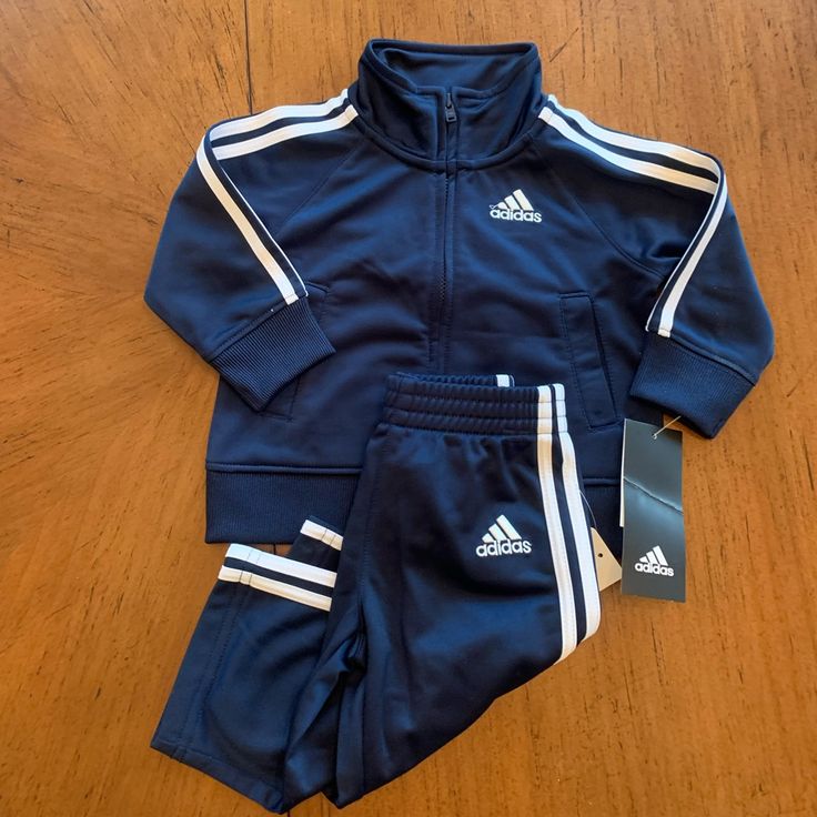 6mo Navy Adidas Track Suit. New With Tags Blue Adidas Tracksuit, Navy Adidas, Adidas Set, Adidas Sweats, Adidas Tracksuit, Adidas Track Suit, Adidas Sweatpants, Adidas Girl, Adidas Sweatshirt