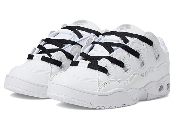 Osiris D3 OG - Men's Shoes : White/White : Sport a chill look wearing the Osiris D3 OG Shoes. Man-made upper and lining. Lace-up closure. Signature brand logo detailing on the upper and insole. Man-made outsole. Imported. Measurements: Weight: 1 lb 4 oz. Measurements: Weight: 1 lb 4 oz Product measurements were taken using size 9, width D - Medium. Please note that measurements may vary by size. Casual Skate Shoes With Removable Insole And Round Toe, Casual Skate Shoes With Removable Insole, Casual High-top Skate Shoes With Removable Insole, Comfortable Streetwear Skate Shoes With Rubber Sole, Comfortable Skate Shoes With Rubber Sole For Streetwear, Casual Lace-up Skate Shoes With Removable Insole, Adjustable Low-top Sporty Sneakers, Casual Sneakers With Rubber Sole And Adjustable Fit, Casual Adjustable Sneakers With Rubber Sole