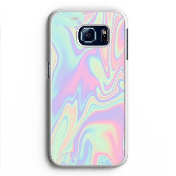 the back and side of a phone case with an abstract design in pastel colors