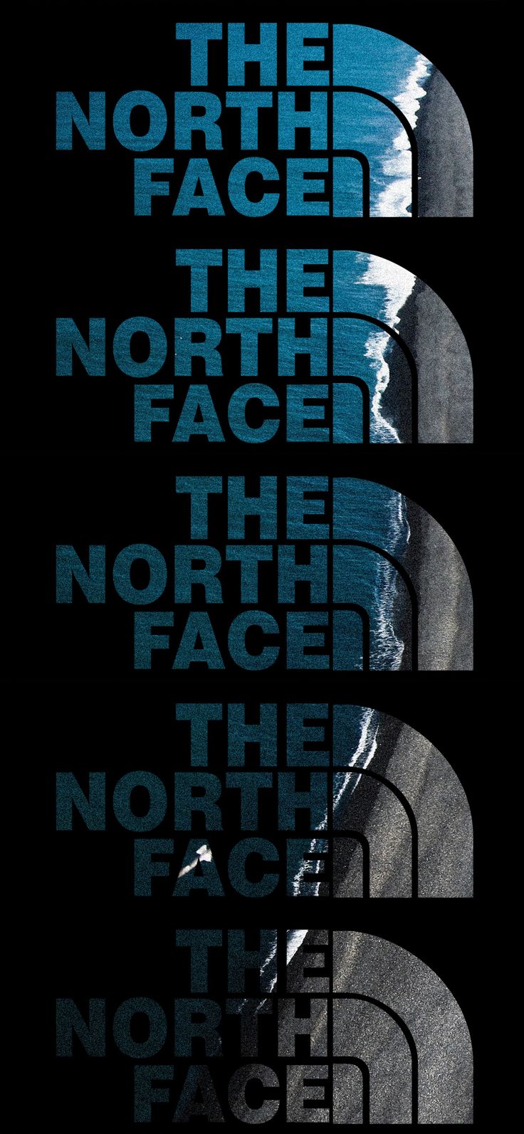 the north face logo is shown on a black background with blue and white text that reads,