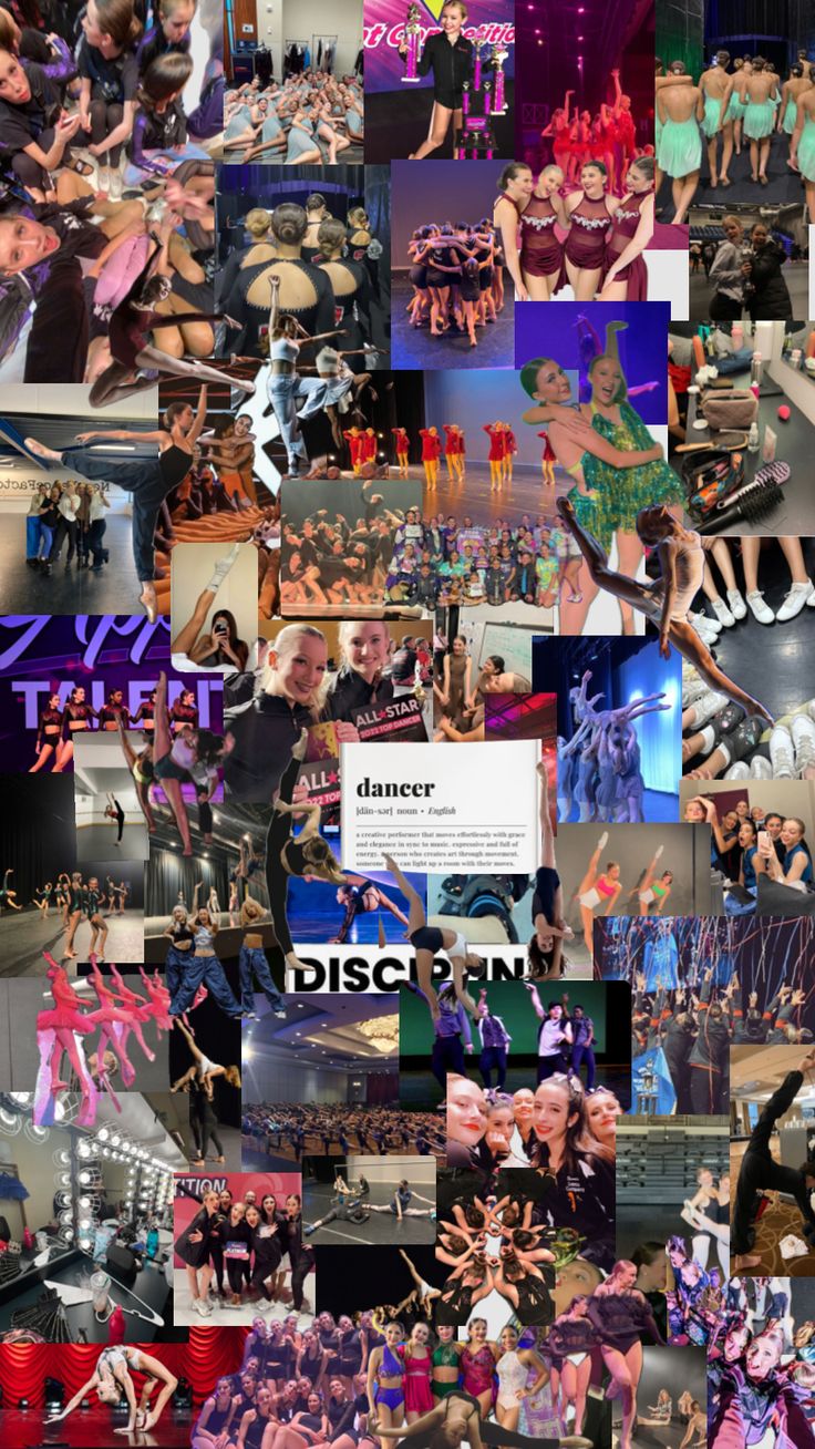 a collage of photos with dancers and text that reads, dance to the beat