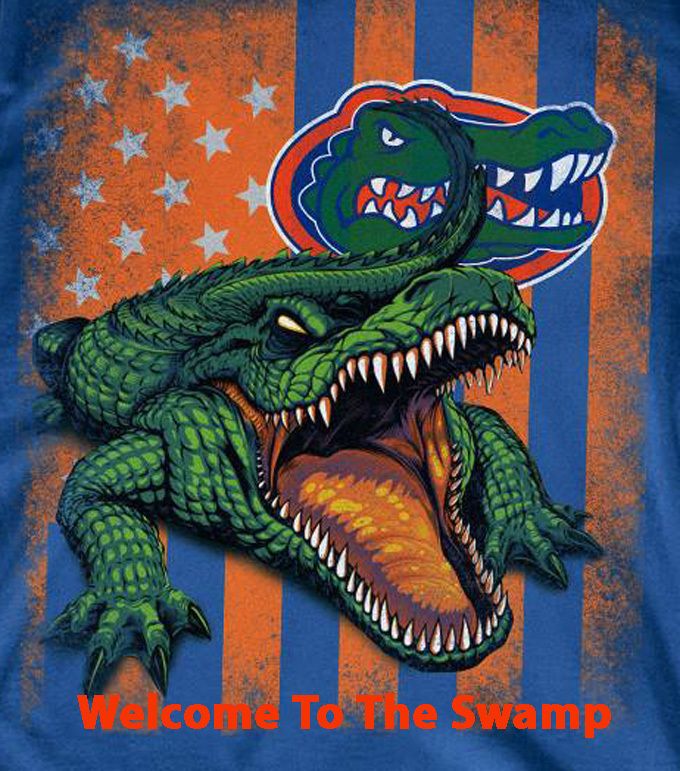 a t - shirt with an alligator's head and the words welcome to the swamp