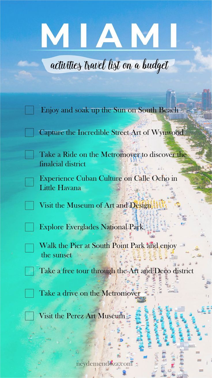 the miami beach list on a sunny day