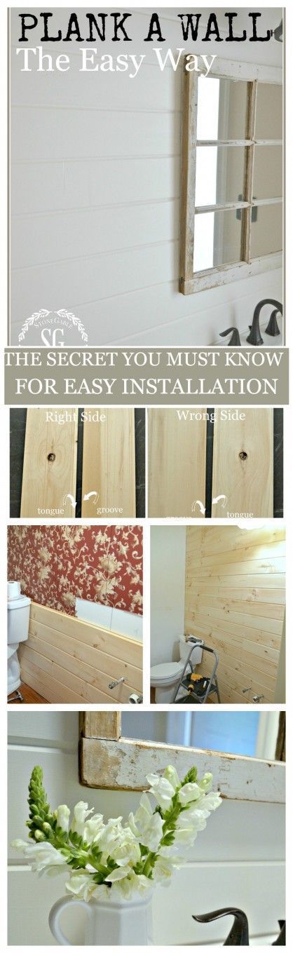 the instructions for how to make an easy diy wall mirror with wood planks