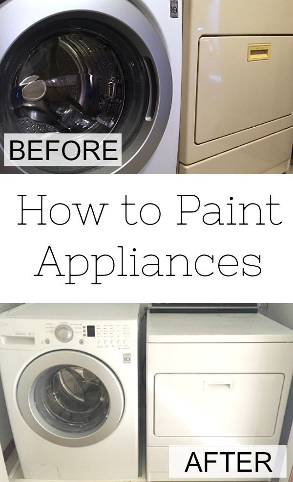 a washing machine and dryer with the words how to paint appliances before and after