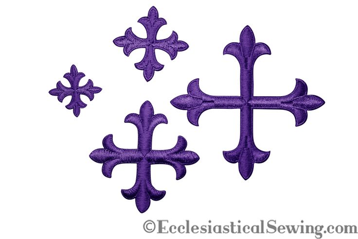 three blue crosses are shown on a white background