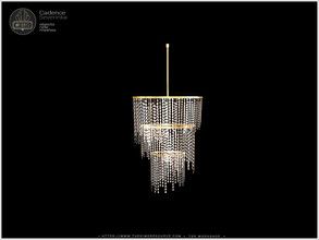 a chandelier hanging from the ceiling in a room with black walls and flooring