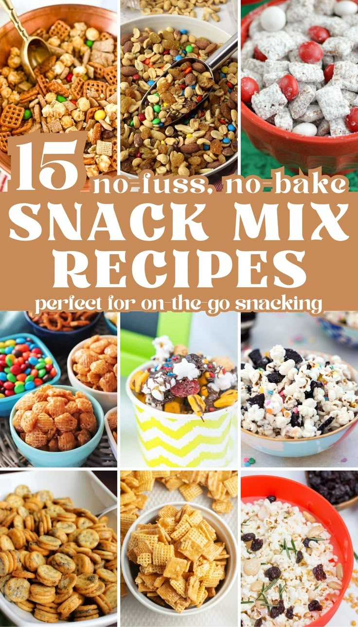 15 no bake snack mix recipes perfect for on the go snacking