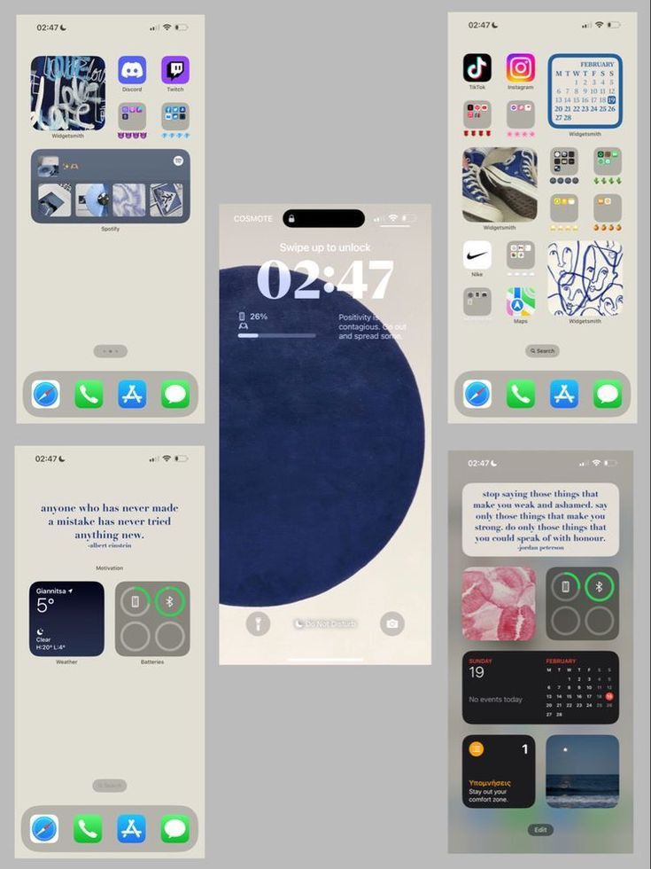 an iphone screen with several different screens and icons on it, including the number one