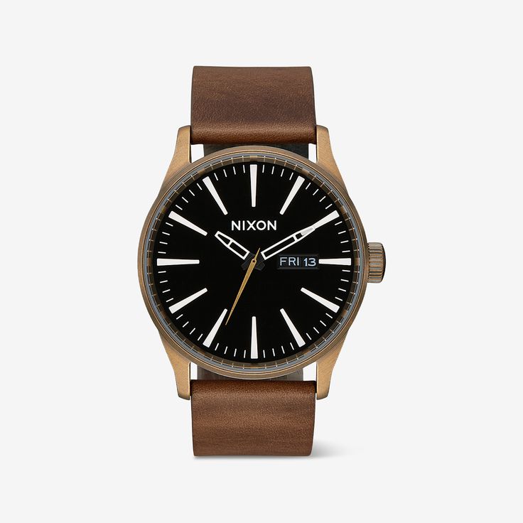 Nixon Sentry Leather Watch | Bespoke Post Modern Brown Watches With Rectangular Dial, Modern Brown Watch With Rectangular Dial, Timeless Brown Chronograph Watch, Modern Brown Watch For Formal Occasions, Modern Brown Watches For Formal Occasions, Modern Brown Formal Watch, Modern Brown Formal Watches, Formal Brown Watch With Leather Strap, Classic Leather Watch With Round Dial