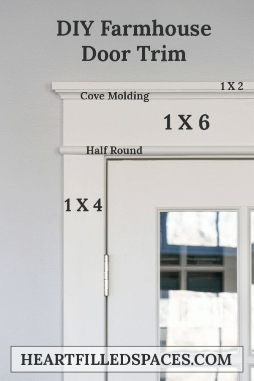 the measurements for a diy farmhouse door trim