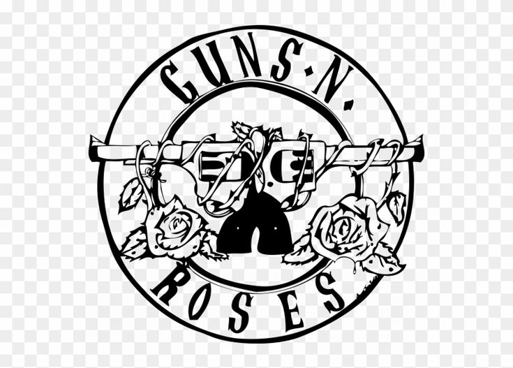 'guns And Roses' Men Round Neck Half Sleeve Music Bands - Logo Guns And Roses #1393562 Band Logo, Rock Band, Vinyl Decal, Roses, Vinyl, Band, Black And White, White, Black