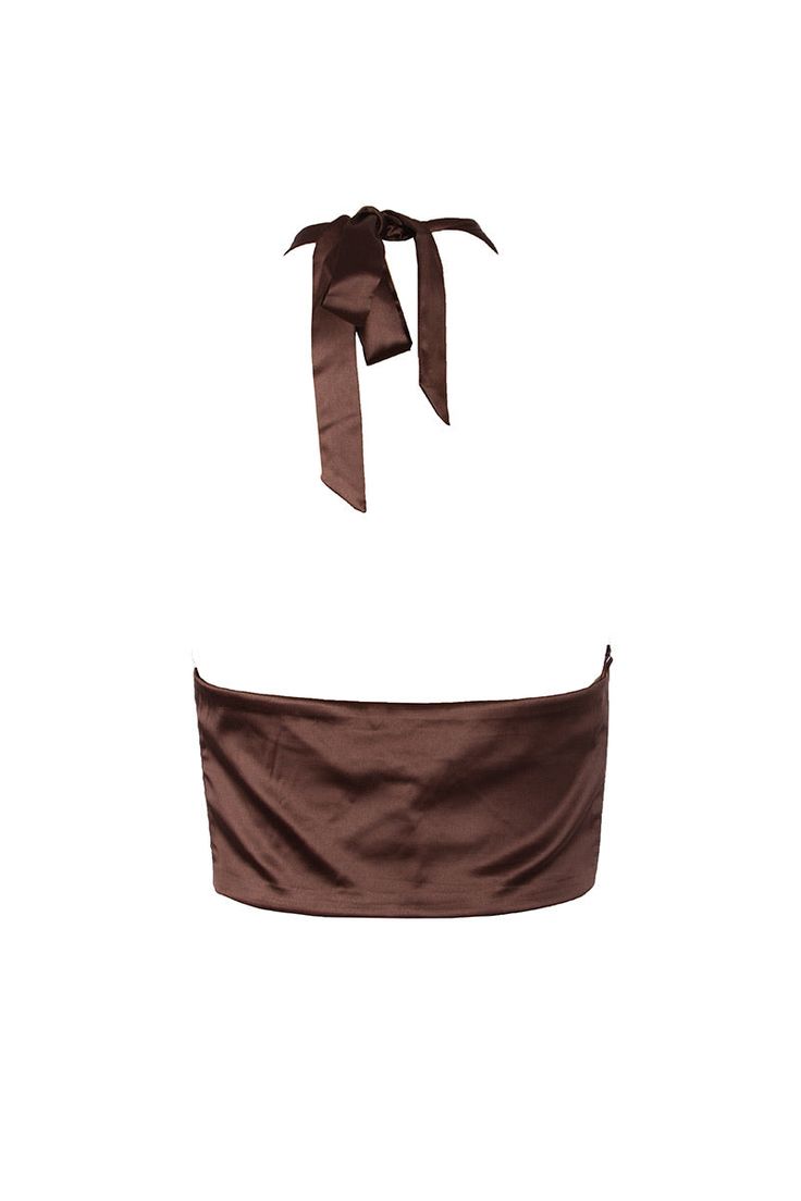 Add a touch of playfulness to your wardrobe with our Chic Brown Satin Halter Crop Top. This versatile piece is a must-have for any fashion-forward individual, as it can be effortlessly dressed up or down for any occasion. Featuring a trendy tie-detail at the neck, this crop top ensures a perfect fit while adding a flirty touch to your ensemble. Crafted from a premium blend of polyester and spandex, it offers exceptional stretch and hold, guaranteeing a flattering and comfortable fit that will ma Brown Corset Top, Halter Corset, Brown Corset, Trendy Crop Tops, Brown Satin, Best Stretches, Halter Crop Top, Good Stretches, Night Looks