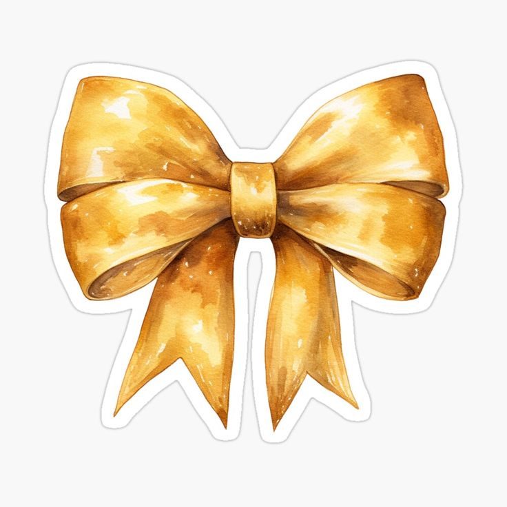 a watercolor bow sticker on a white backgroung background with space for text