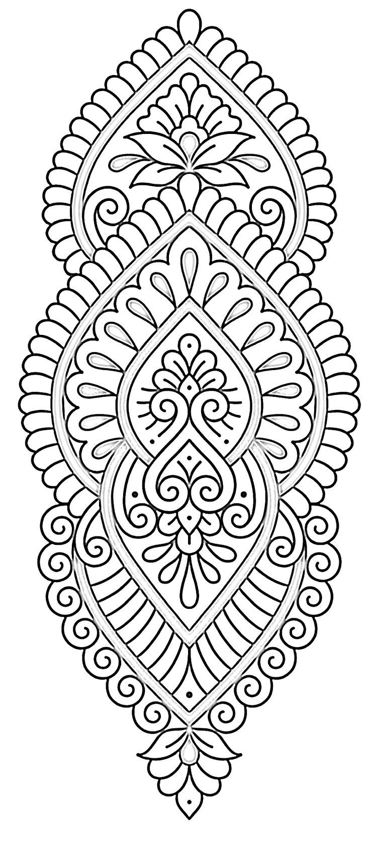 a black and white drawing of an intricate design