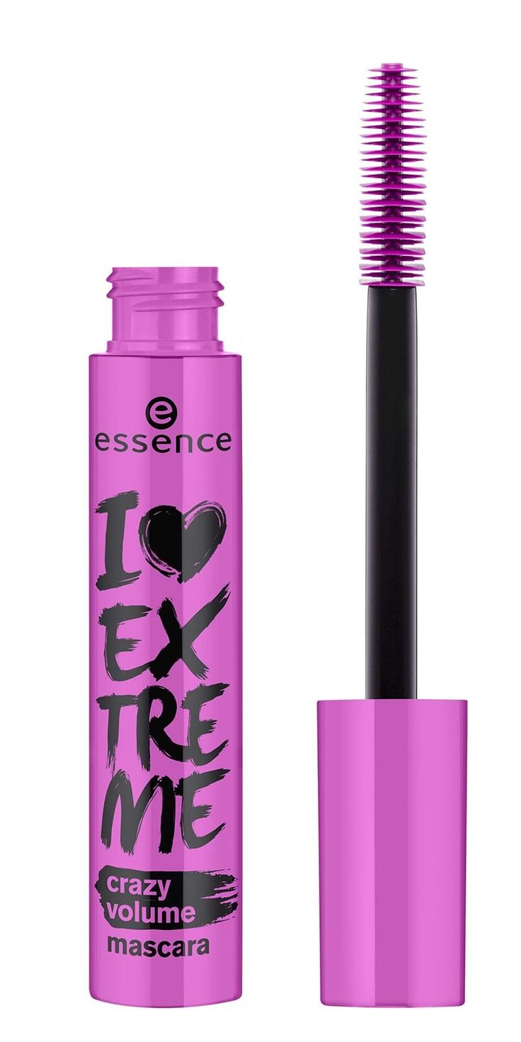 essence | I Love Extreme Volume Mascara Crazy Volume | Paraben Free | Cruelty Take your lashes to the next level with the I Love Extreme Crazy Volume Mascara from essence! The extra-large elastomer brush coats each and every lash in ultra-black pigments in just one swipe. Get intense & dramatic volume and length with stunning and long lasting results. Starting at the base of the lash line, wiggle wand back and forth, adding as many coats as you like until desired length and volume is achieved. T Cruelty Free Mascara, Mascara Hacks, Safe Makeup, False Lash Effect Mascara, Mascara Review, Essence Cosmetics, Mascara Tips, Best Mascara, Eye Mascara