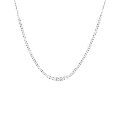 Adina Eden Tennis Choker | Adina Eden's Jewels Formal White Gold Delicate Chain Necklace, Elegant Silver Chain Choker Jewelry, Elegant White Gold Adjustable Chain Necklace, Elegant Diamond Chain Necklace With Adjustable Chain, Elegant White Gold Chain Necklace With Adjustable Chain, Elegant Diamond Necklace With Silver Chain, Formal Diamond Chain Necklace, Timeless Delicate Chain Necklace For Formal Occasions, Timeless Formal Necklace With Delicate Chain