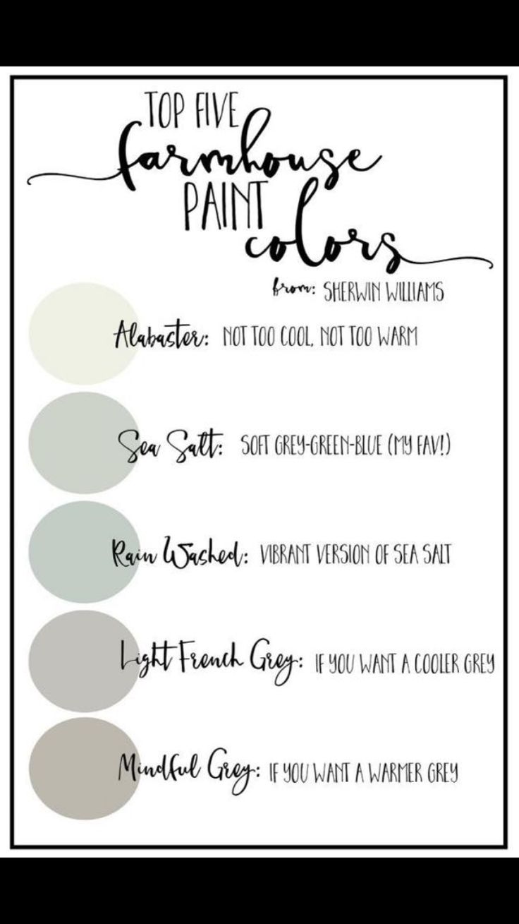 the top five favorite paint colors