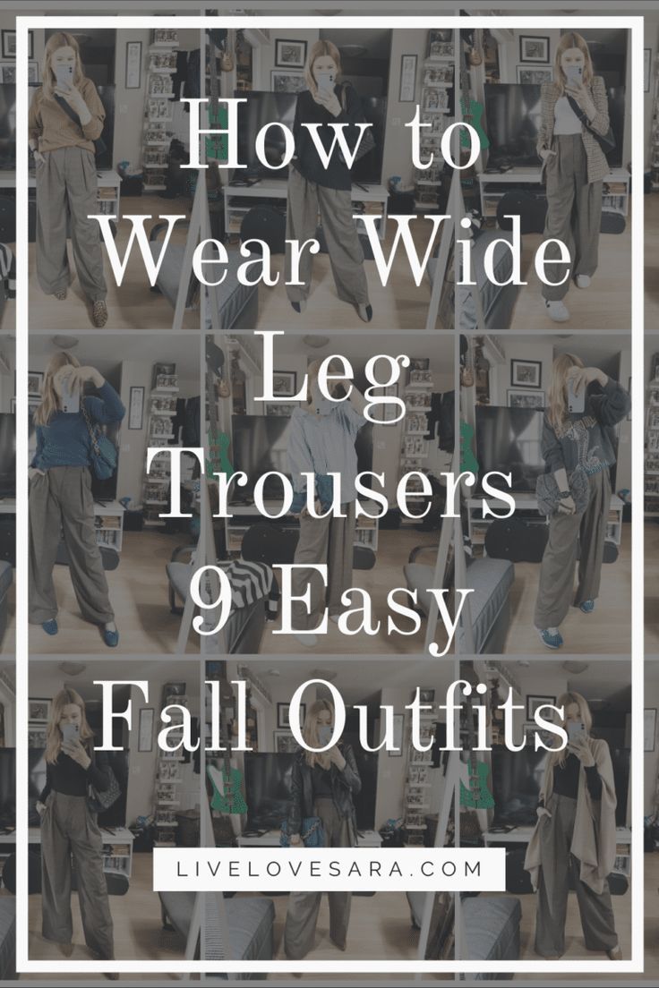 How to Wear Wide Leg Trousers in 9 Easy Fall Outfit Ideas - livelovesara Wide Leg Trousers Outfit Casual, Black Wide Leg Trousers Outfit, Wide Leg Pants Outfit Work, Trouser Pants Outfits, Black Trousers Outfit, Wide Pants Outfit, Wide Leg Trousers Outfit, Styling Wide Leg Pants, Pants Outfit Work