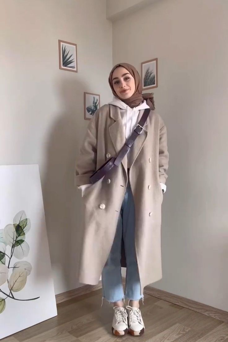 Daily Outfit Ideas Casual Summer, Hijab Outfit Ideas Casual, Professional Women Outfits, Hijab Fashion Casual Muslim Outfit Ideas, Winter Modest Outfits, Modest Winter Outfits, Estilo Hijab, Stylish Hijab, Mode Turban