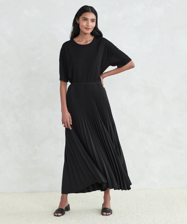 Pleated Skirt Black Dress Pants Women, Pleated Skirt Black, Elastic Waistband Skirt, Black Pleated Skirt, Jenni Kayne, Women's Bottoms, Cozy Cardigan, Pants Women, Skirt Black