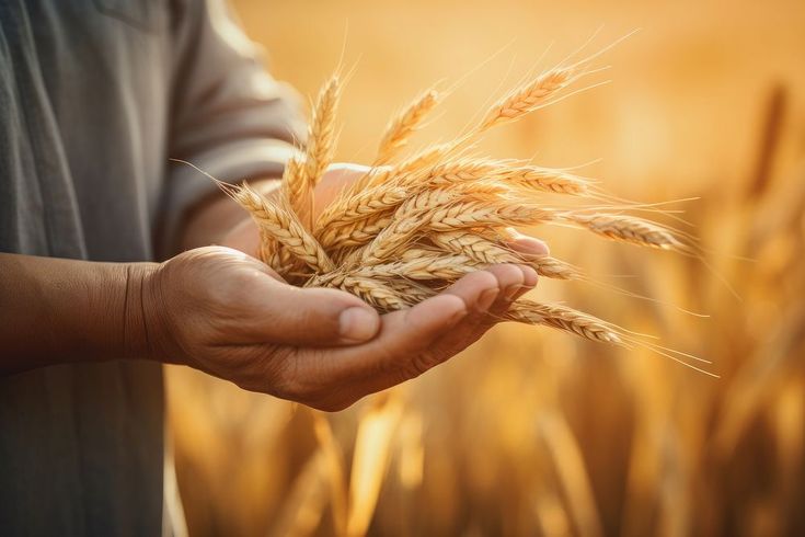 a person holding some kind of wheat in their hands