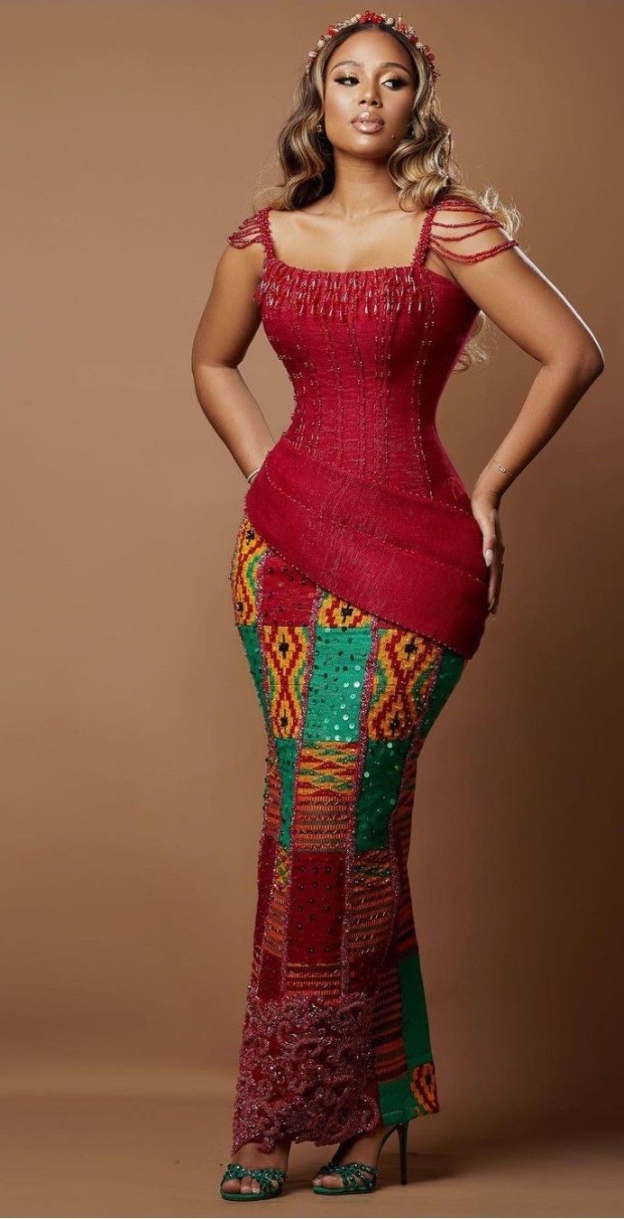 African Bridal Dress, African Traditional Wedding Dress, Kente Dress, Traditional African Clothing, African Prom Dresses, Best African Dresses, Kente Styles, African Inspired Clothing, African Print Dress Designs