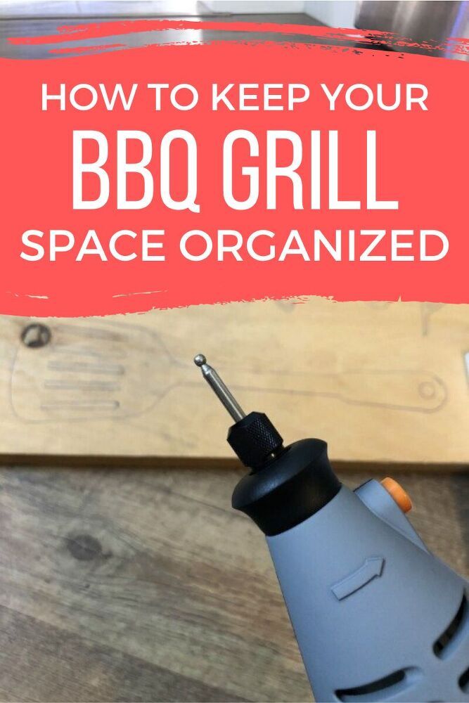 a bbq grill with the words how to keep your bbq grill space organized