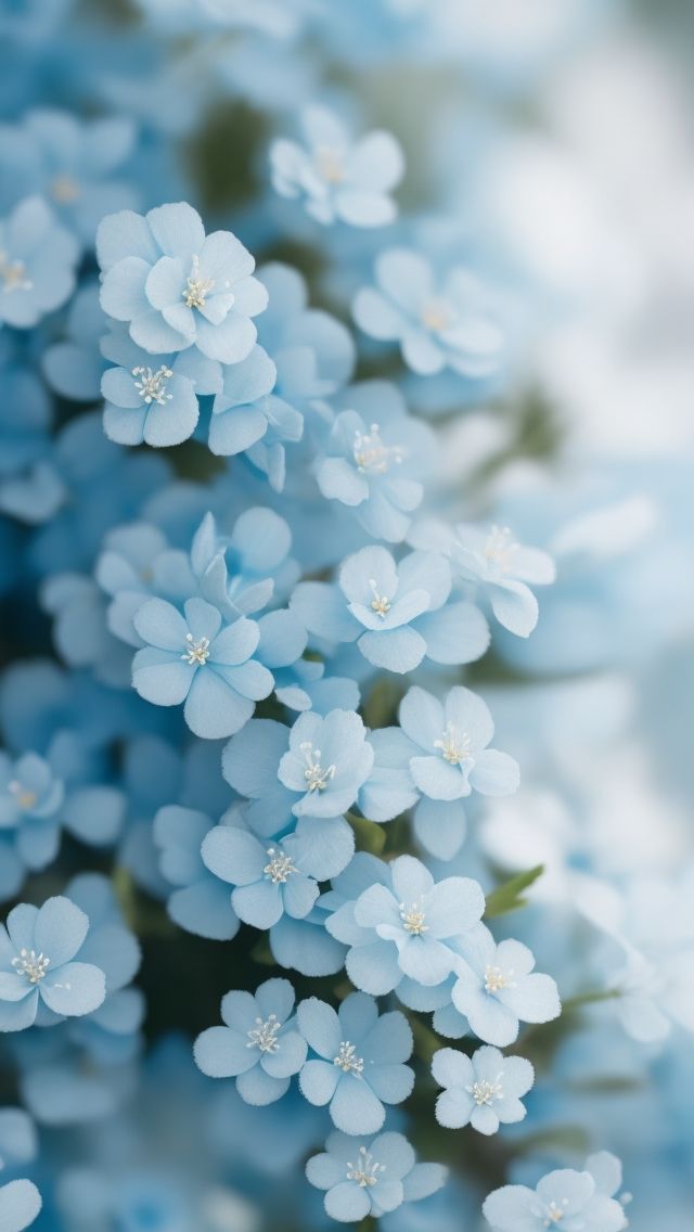 blue flowers with white centers are in the foreground