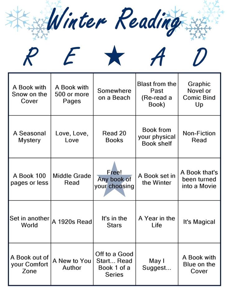 a winter reading reward game with snowflakes and stars on the top of it