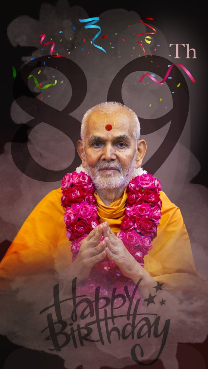 an old man with flowers around his neck in front of a happy 80th birthday sign