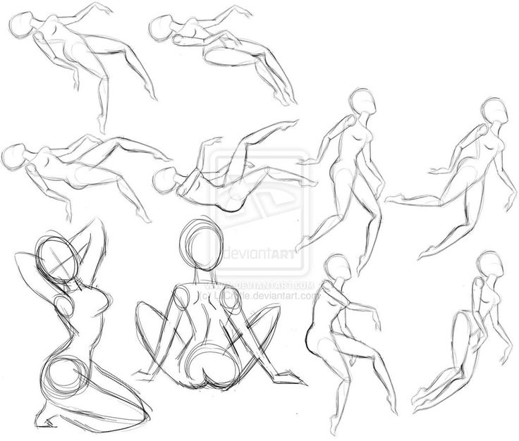 a drawing of people doing different poses