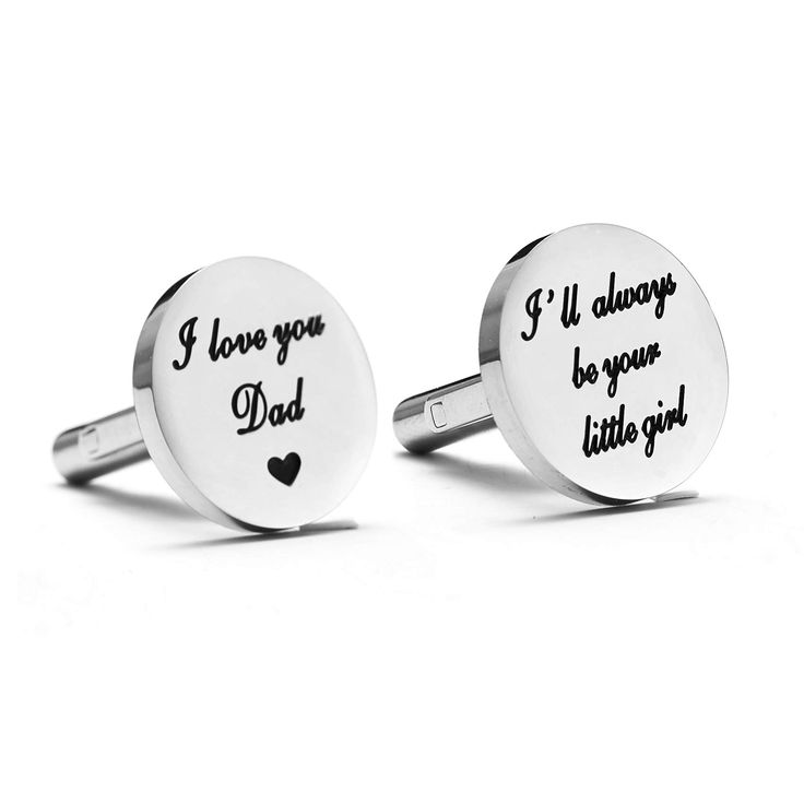 PRICES MAY VARY. Wedding birthday christmas perfect gift for dad, I love you dad gift cufflinks, I will always be your little girl gift ♥Beautiful Cufflinks with 'I love you dad' one cufflink and 'I Will Always be your Little Girl' on the other cufflink, make the perfect gift for your father These Cufflinks Size:18.5MM round and are made from Stainless steel Stainless steel is a great choice for jewellery, does not rust or tarnish and is very durable so you can treasure your Cufflinks for a life Father's Day Cufflinks With Gift Box, Personalized Cufflinks For Anniversary Gift, Customizable Cufflinks For Father's Day Gift, Customizable Cufflinks As A Father's Day Gift, Personalized Silver Cufflinks For Gift, Personalized Silver Cufflinks As Gift, Father's Day Gift Engraved Cufflinks, Personalized Silver Cufflinks For Father's Day, Father's Day Wedding Gift Cufflinks With Engraving Option