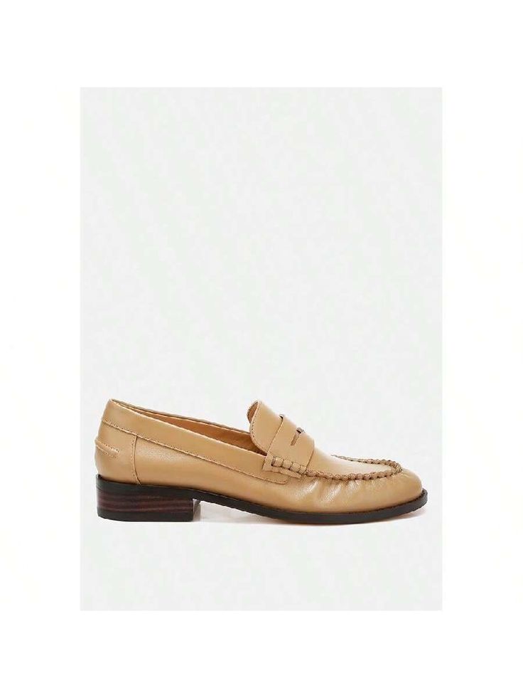 Beige  Collar     Embellished   Women Shoes Beige Loafers With Removable Insole For Work, Classic Platform Loafers With Rubber Sole And Pointed Toe, Classic Pointed Toe Platform Loafers For Business Casual, Classic Almond Toe Platform Loafers For Office, Formal Beige Loafers With Rubber Sole, Beige Formal Loafers With Rubber Sole, Classic Beige Leather Shoes, Classic Beige Dress Shoes For Work, Beige Flat Heel Moccasins For Work