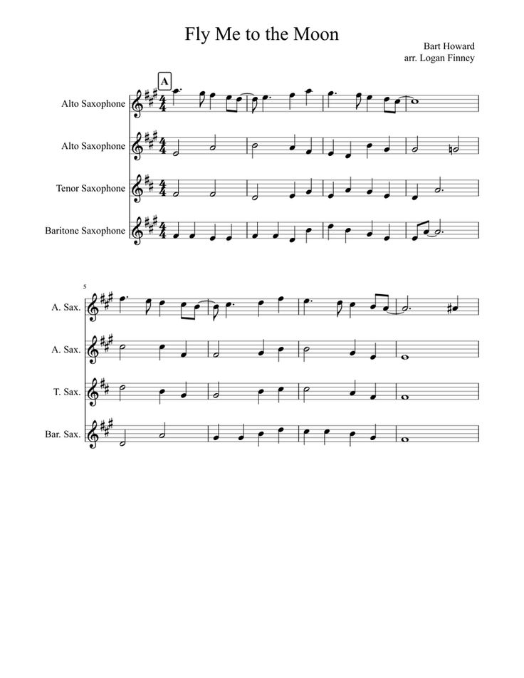 sheet music with the words fly me to the moon