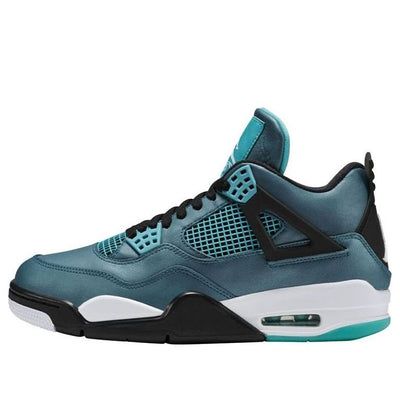 The Nike Air Jordan 4 Retro 30th 'Teal' is a special edition sneaker released to celebrate the 30th anniversary of the Jordan Brand. The sneaker features a premium teal leather upper with tropical teal and black accents. The white midsole and tropical teal Air unit create a clean look, while the white, black, and tropical teal outsole provide a pop of color. Released in March 2015, this sneaker is a must-have for any Air Jordan fan. (AJ4/SNKR) Green Air Jordan 4 Sporty Shoes For Sports, Sporty Green Air Jordan 4 For Sports, Green Air Jordan 4 With Branded Insole For Sports, Green Air Jordan 4 With Boost Midsole For Sports, Green High-top Air Jordan 4 For Sports, Green Low-top Air Jordan 4 Sporty, Green Low-top Air Jordan 4 Sporty Shoes, Sporty Green High-top Air Jordan 4, Sporty Turquoise High-top Sneakers