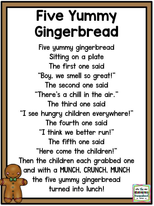 the five yummy gingerbread poem