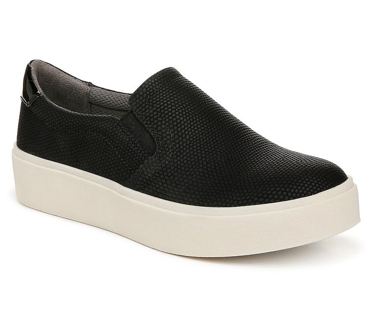 Step out in style and comfort with the Madison Up, a platform version of the brand's popular slip-on sneaker. Designed for all-day wear, these shoes feature a padded collar and twin stretch gore panels for an effortless fit, while the lightweight, flexible construction ensures you move with ease. From Dr. Scholl's. Comfortable Synthetic Platform Slip-ons, Comfortable Black Platform Sneakers For Spring, Slip-on Synthetic Platform Sneakers With Round Toe, Modern Slip-on Platform Sneakers For Spring, Modern Synthetic Platform Slip-ons, Trendy Slip-on Synthetic Sneakers, Trendy Synthetic Slip-on Sneakers, Black Slip-on Platform Sneakers For Spring, Casual Leather Platform Slip-on Sneakers