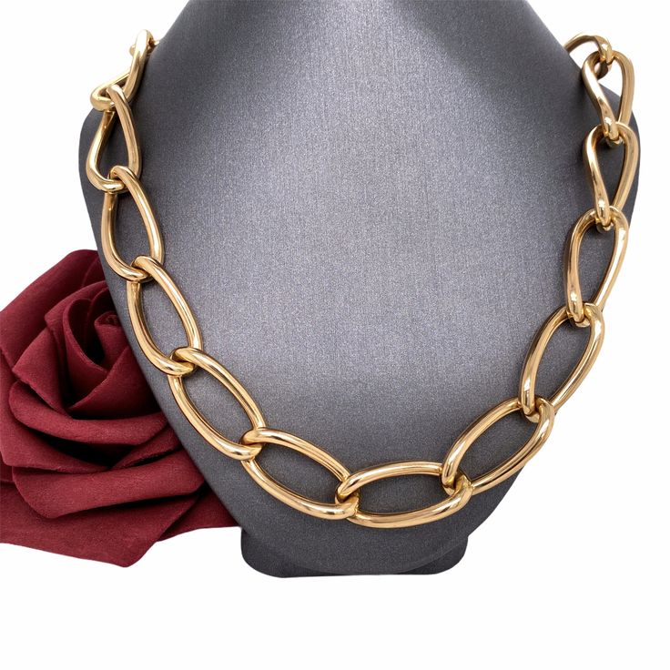 𝓦𝓮𝓵𝓬𝓸𝓶𝓮 𝓽𝓸 𝓛𝓲𝓸𝓷𝓱𝓮𝓪𝓻𝓽 𝓳𝓮𝔀𝓮𝓵𝓻𝔂 𝓢𝓱𝓸𝓹 ♥ Gorgeous Open Link Paper Clip Oval Twist Style Chain crafted in high-quality Italian 14 K Gold. We make these in any length and can make them with or without closures in case you want to add your own connector or get one from our connector options. This Chain is absolutely gorgeous. With unique and Beautiful twist links crafted to perfection. Made in high quality Italian Gold, this chain is Great to wear on its own or stack up with Elegant Oval Chain Necklace With Adjustable Chain, Modern Oval Chunky Chain Jewelry, Formal Oval Chain Necklace, Formal Chain Necklace With Adjustable Oval Pendant, Yellow Gold Oval Chunky Chain Necklace, Yellow Gold Oval Chain Necklace With Chunky Chain, Chunky Oval Chain Necklace In Yellow Gold, Oval Chain Necklace For Formal Occasions, Formal Gold Chain Necklace With Oval Pendant