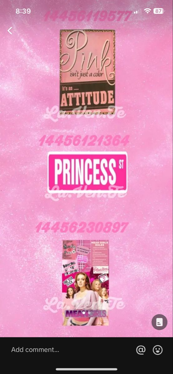 pink princess sticker on the back of a cell phone