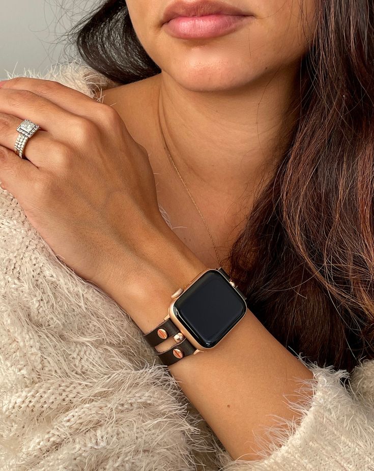 Dark Brown Leather Apple Watch Band Women Strap Bracelet! Available For 38mm 40mm 41mm 42mm 44mm 45mm 49mm! P R O D U C T ∙ D E S C R I P T I O N ∙ High Quality Italian Dark Brown Color Genuine Leather ∙ ∙ 8mm Leather Straps with Adjustable Buckles ∙ ∙ Adjustable Size Bracelet Perfectly Tailored for Your Wrist ∙ ∙ Designed And Handmade by Simeon D Jewelry Studio ∙ ∙ This Bracelet Fits ALL Apple Watch Series ∙ ∙ Please Measure Your Wrist Before Submitting Your Order ∙ ∙ Not For Other Models. Appl Apple Watch Band Women, Apple Watch Bracelet, Brown Apple, Apple Watch Wristbands, Apple Watch Bands Women, Rose Gold Apple Watch, Apple Watch Leather Strap, Apple Watch Leather, Apple Watch Bracelets