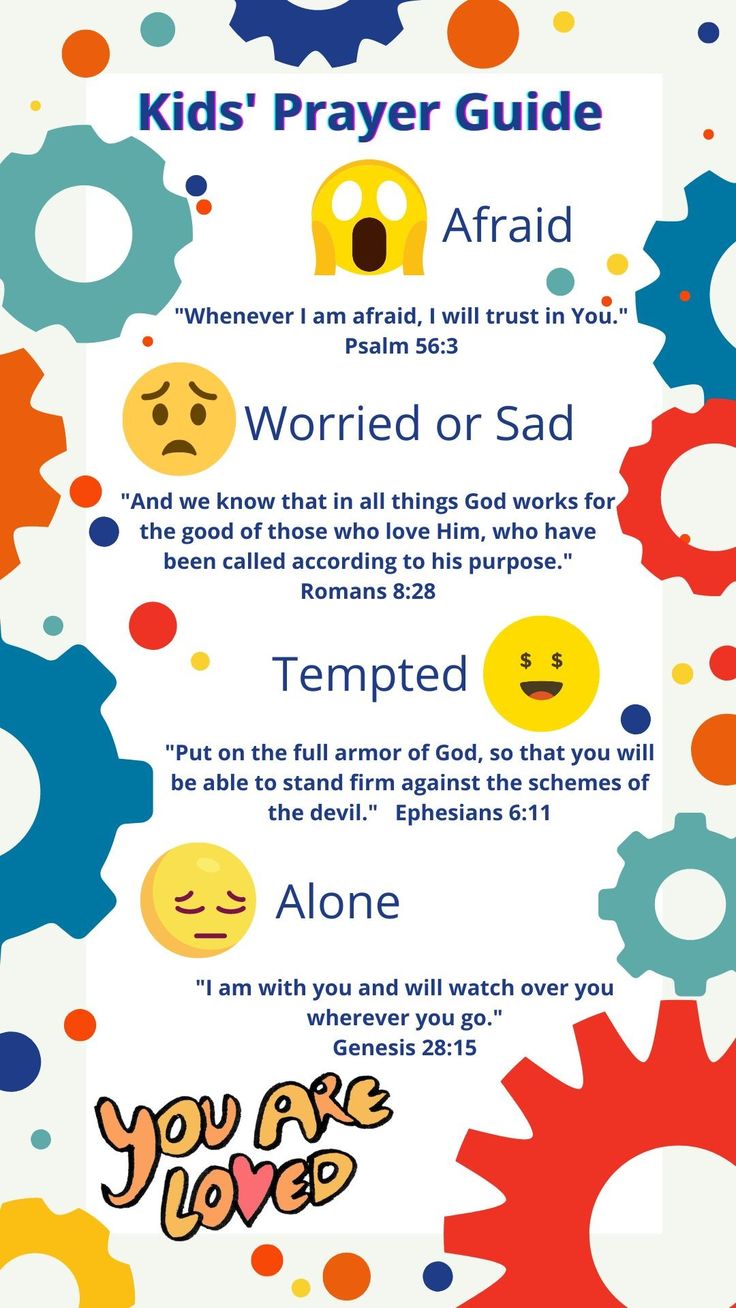 a poster with different types of emoticions on it and the words kids'prayer guide