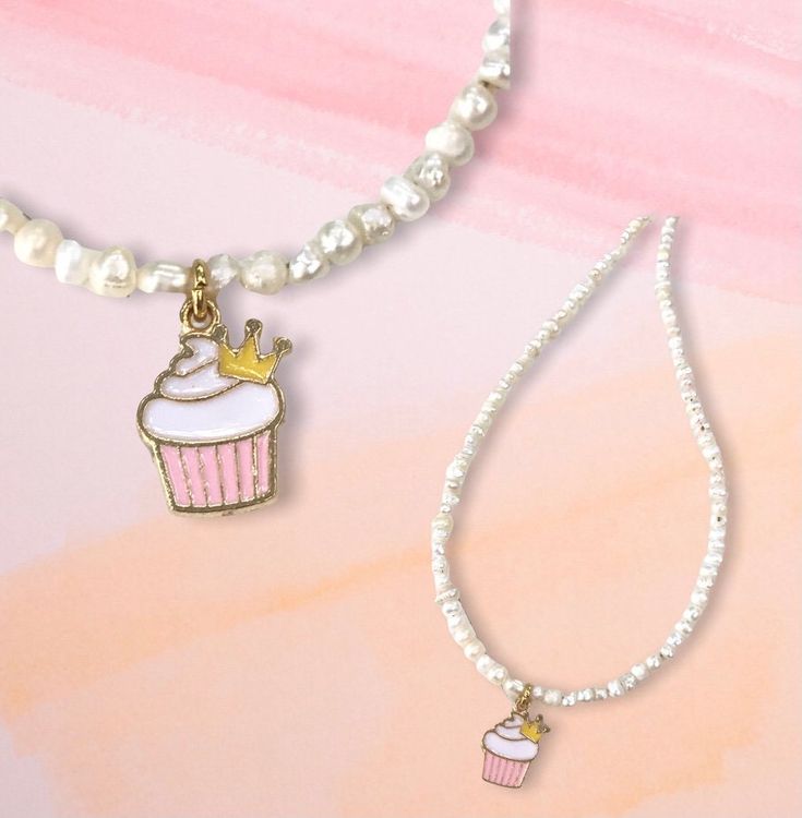 Cute little cup cake necklace. This is red freshwater pearl with enamel charm .Perfect for little girl on her birthday or it can be a gift for flower girl too. You can order in set with bracelet and full set with earring.Just convo me! White Charms Necklace For Birthday Gift, White Charm Necklace For Birthday, Cute Birthday Pendant Jewelry, Sweet White Jewelry For Valentine's Day, Handmade Pearl Charm Necklaces For Gifts, Handmade Pearl Charm Necklace As A Gift, Cute Birthday Jewelry With Charms, Whimsical Pearl Charm Jewelry For Gifts, Whimsical Pearl Charm Jewelry As Gift